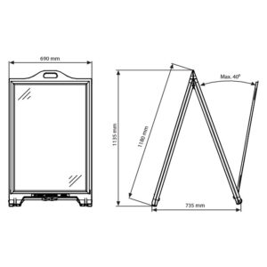 Stand Πεζοδρομίου A-Board διπλής όψης PVC - Mε κορνίζα - Image 4