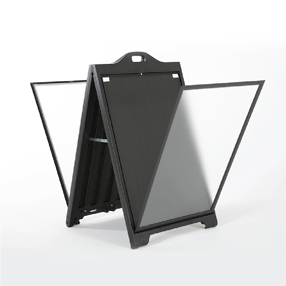 Stand Πεζοδρομίου A-Board  διπλής όψης PVC – Mε κορνίζα Μαύρο